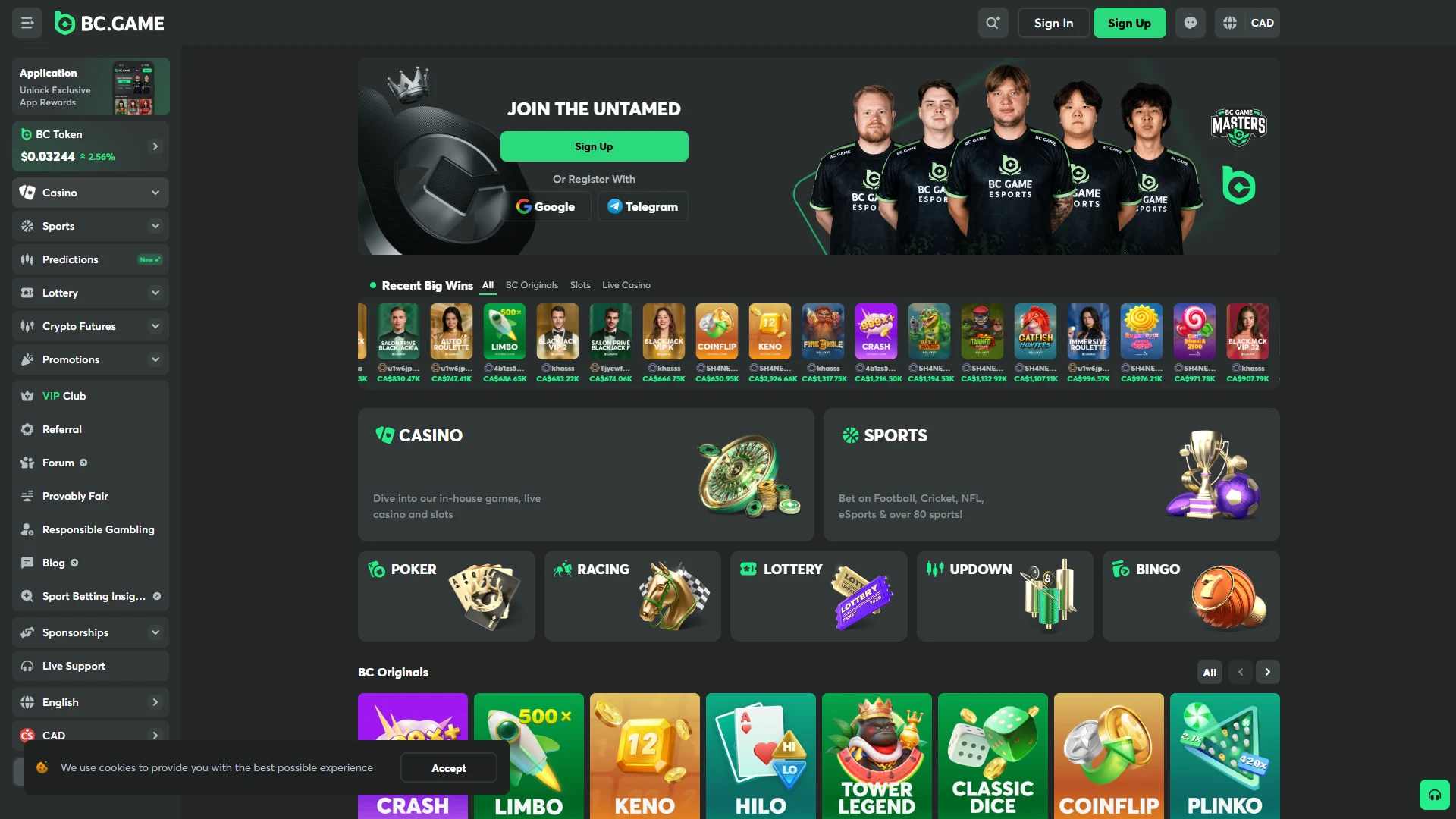BC.GAME payment methods